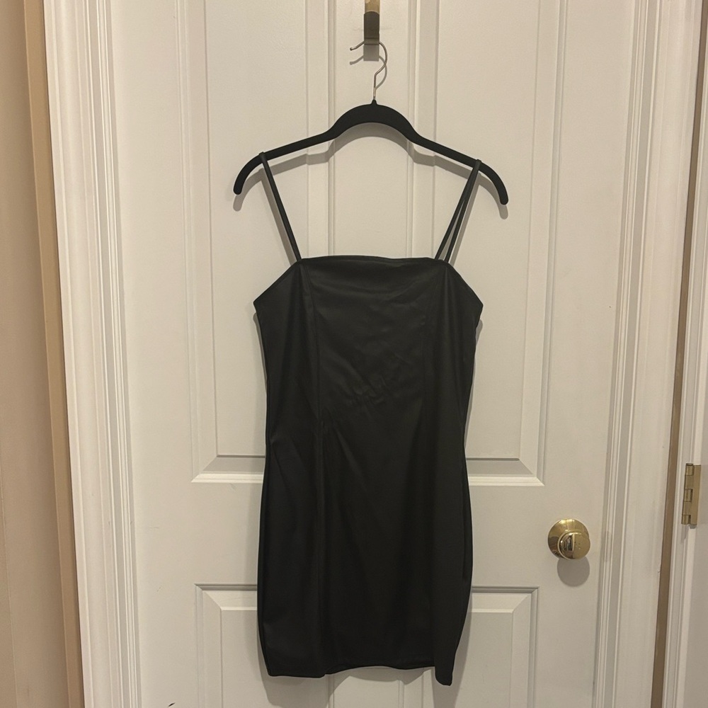 H&M Black Faux Leather Dress